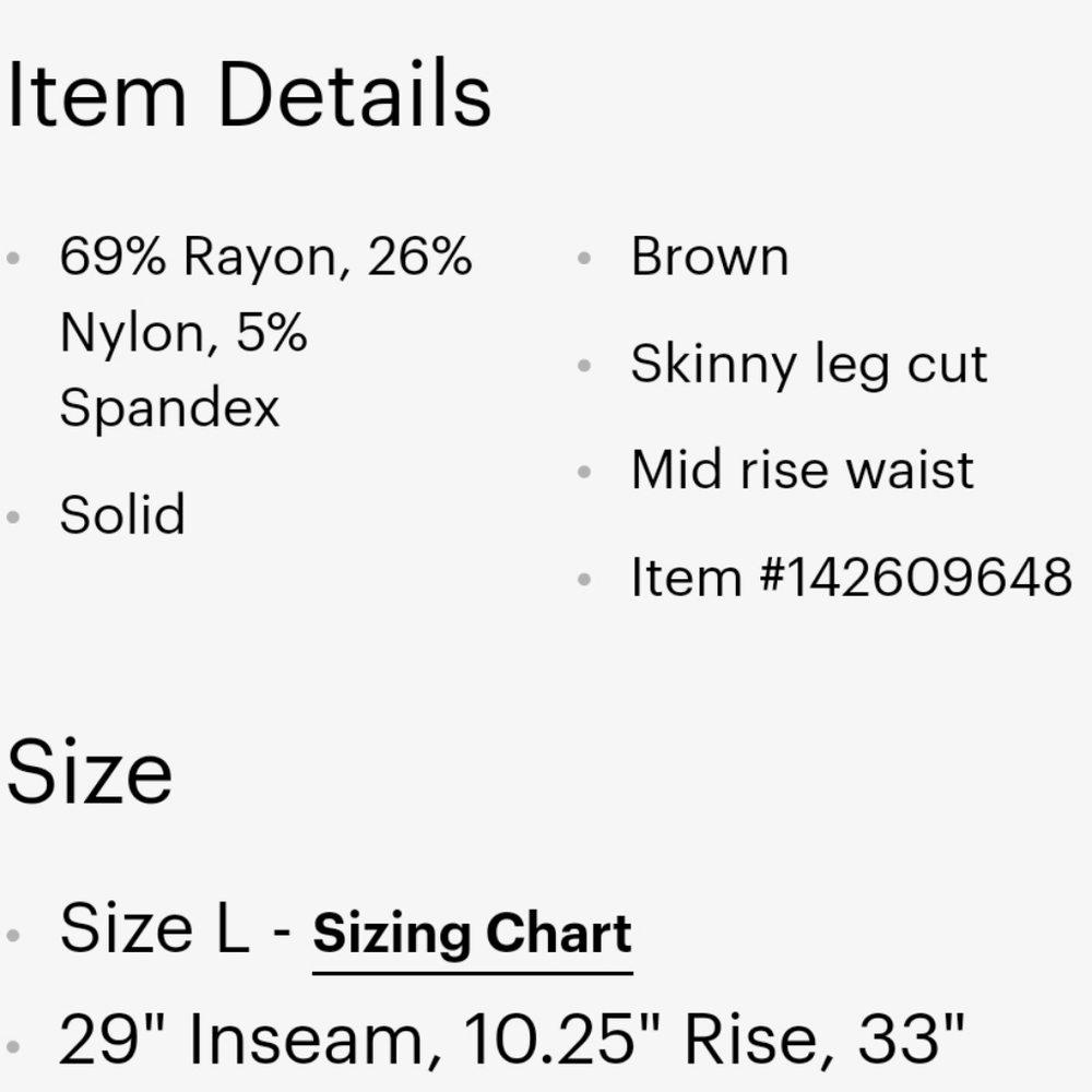 Philosophy Republic pants Brown Size LG 10-12, NWOT - Picture 3 of 3